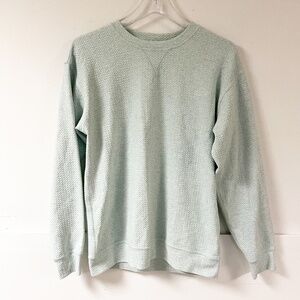 LULULEMON All Yours Crew Sweatshirt 6 Heathered Island Mist Textured WOMENS